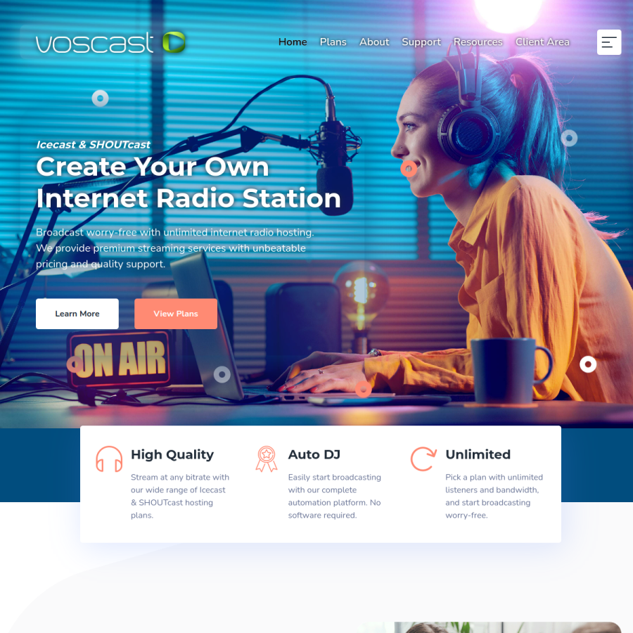 voscast.com homepage screenshot