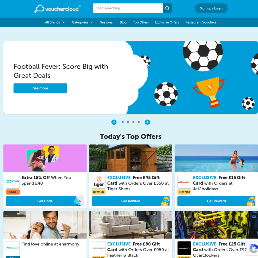 vouchercloud.com homepage screenshot