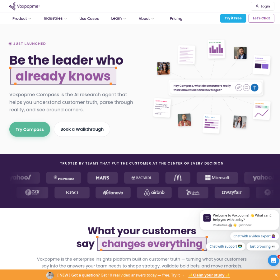 voxpopme.com homepage screenshot