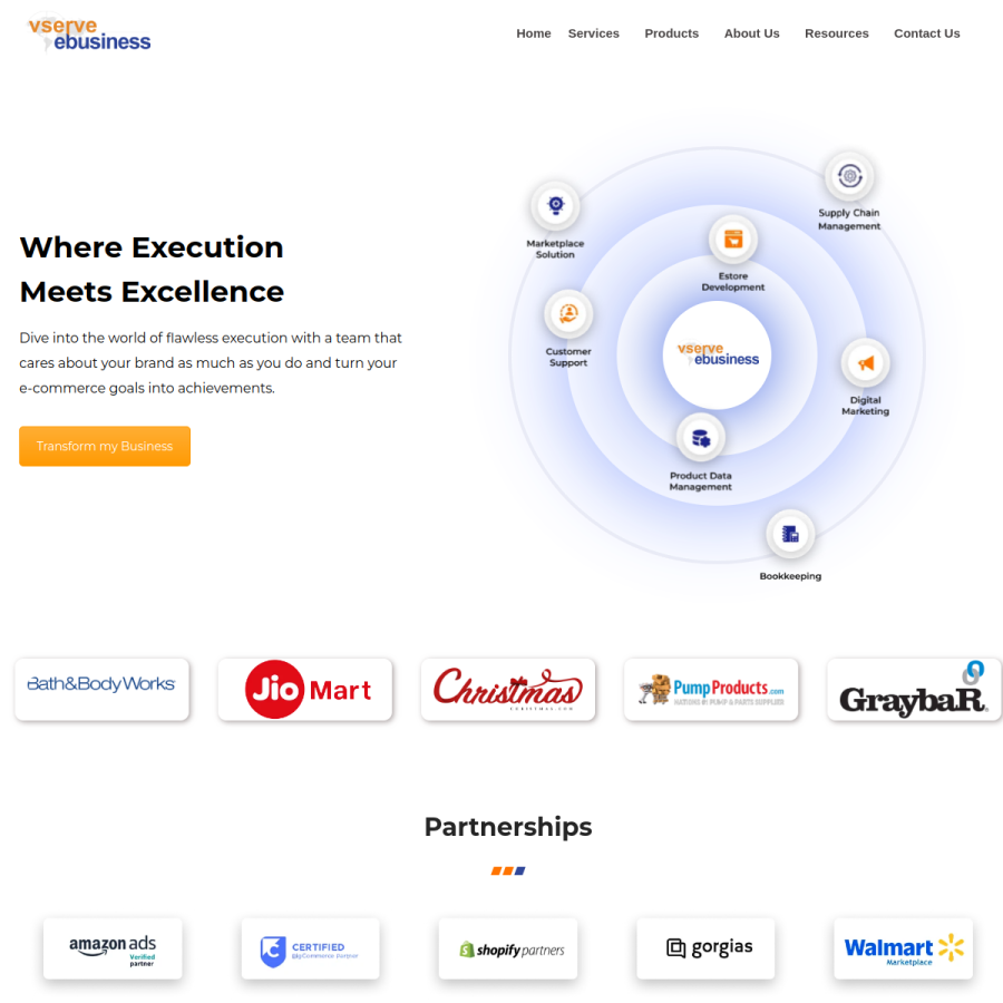 vservesolution.com homepage screenshot
