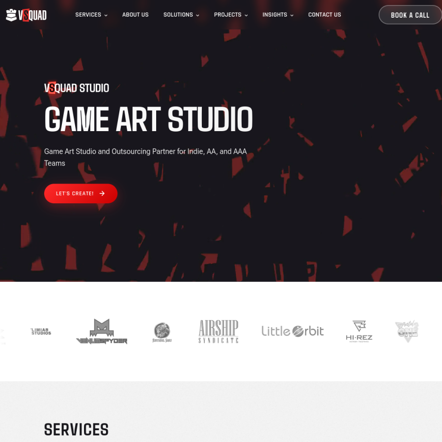 vsquad.art homepage screenshot