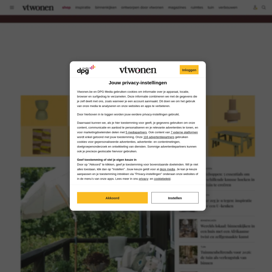 vtwonen.be homepage screenshot