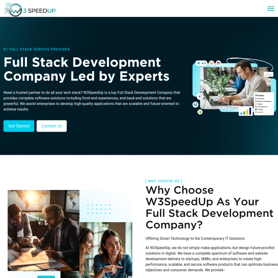 w3speedup.com homepage screenshot