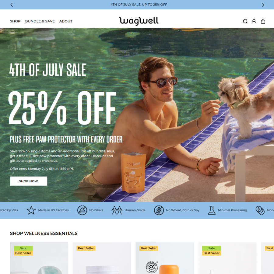 wagwellpet.com homepage screenshot
