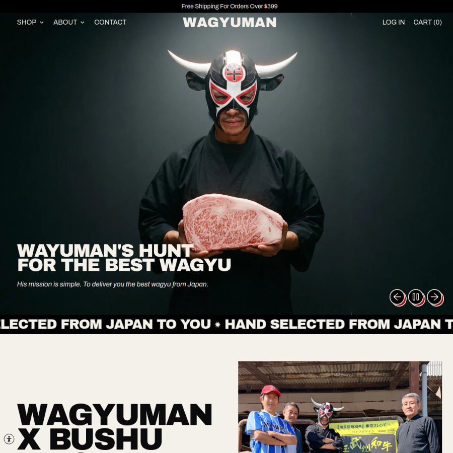 wagyuman.com homepage screenshot
