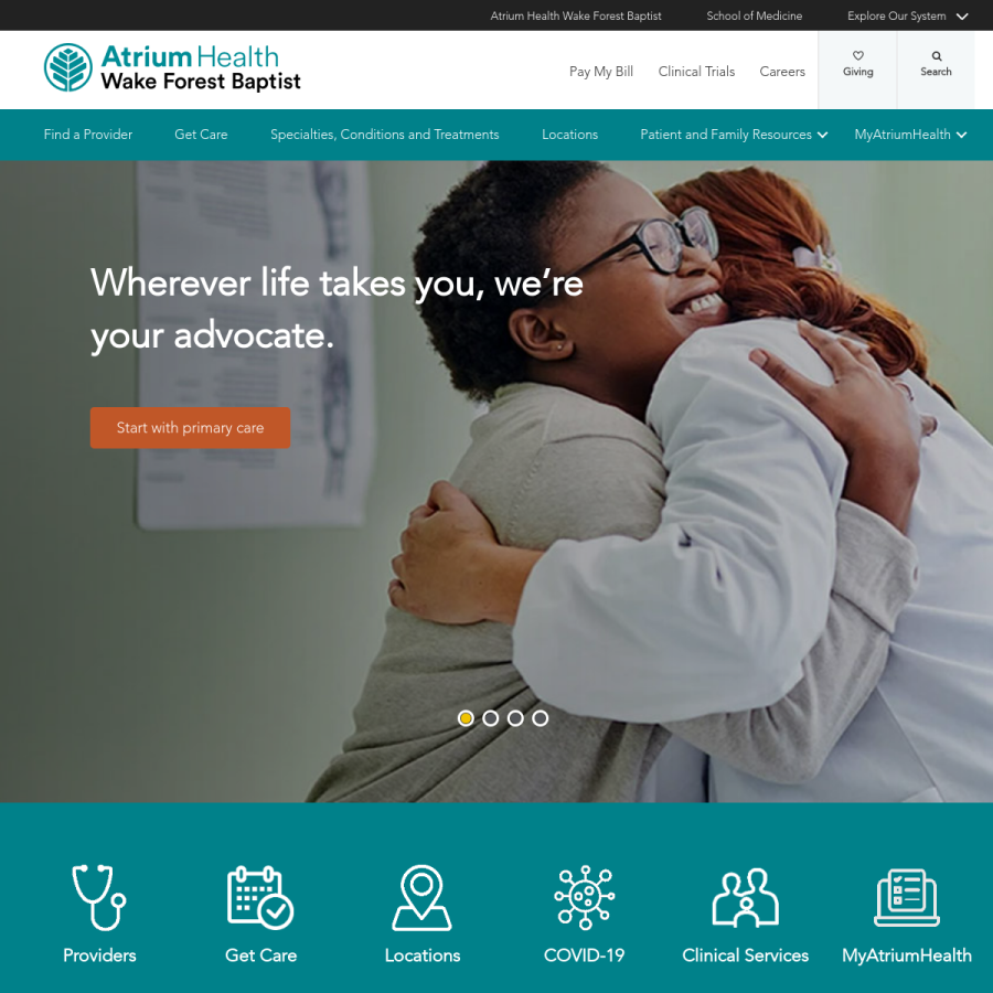 wakehealth.edu homepage screenshot