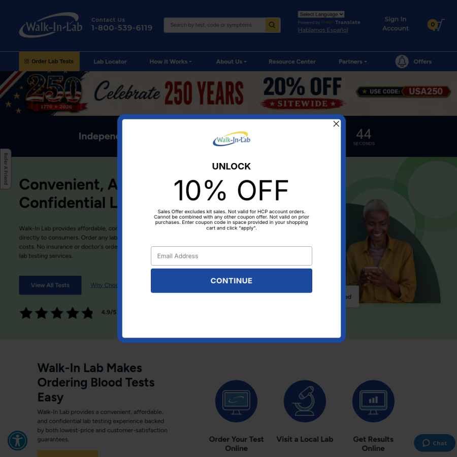 walkinlab.com homepage screenshot