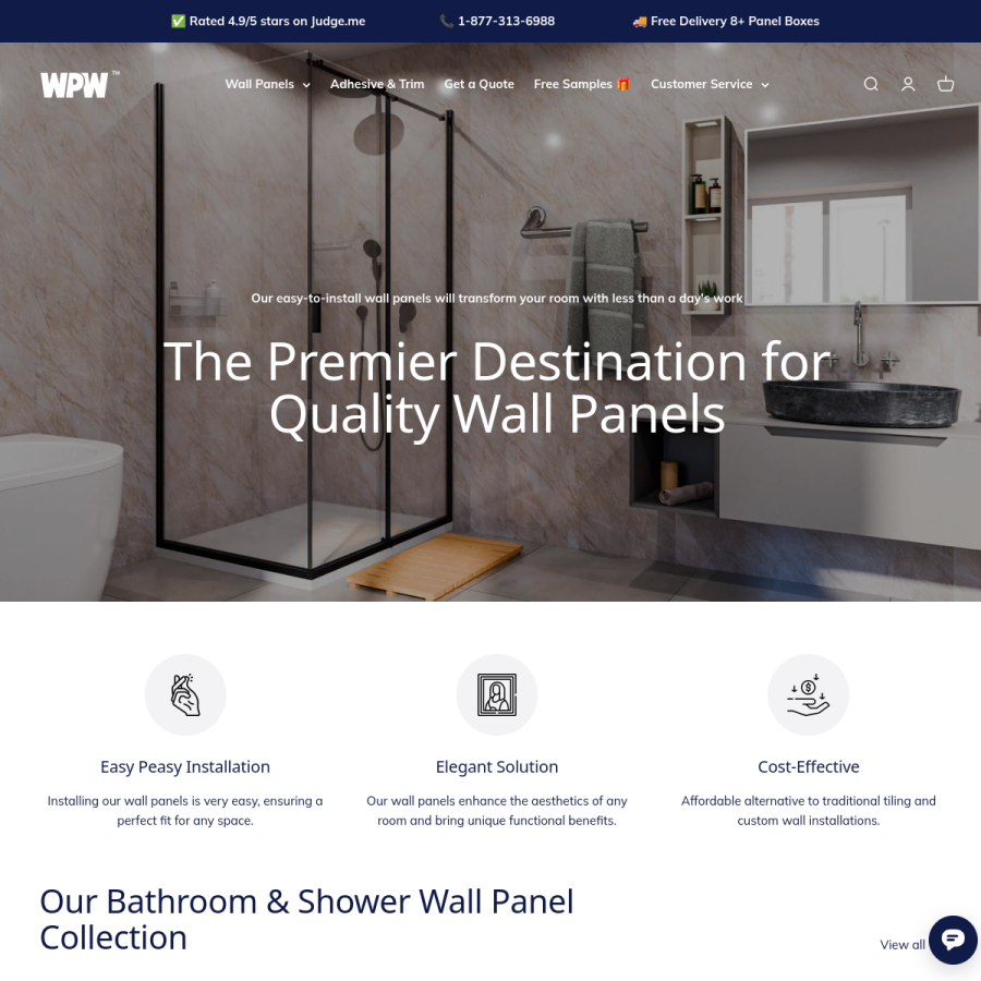 wallpanelwarehouse.com homepage screenshot