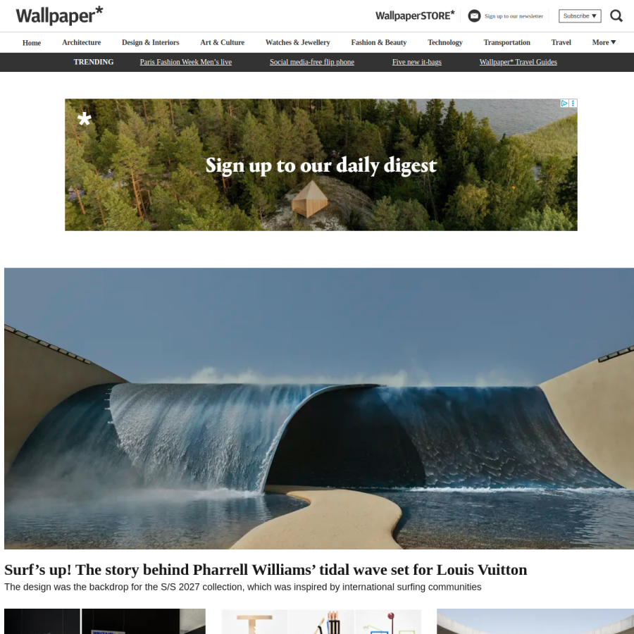 wallpaper.com homepage screenshot