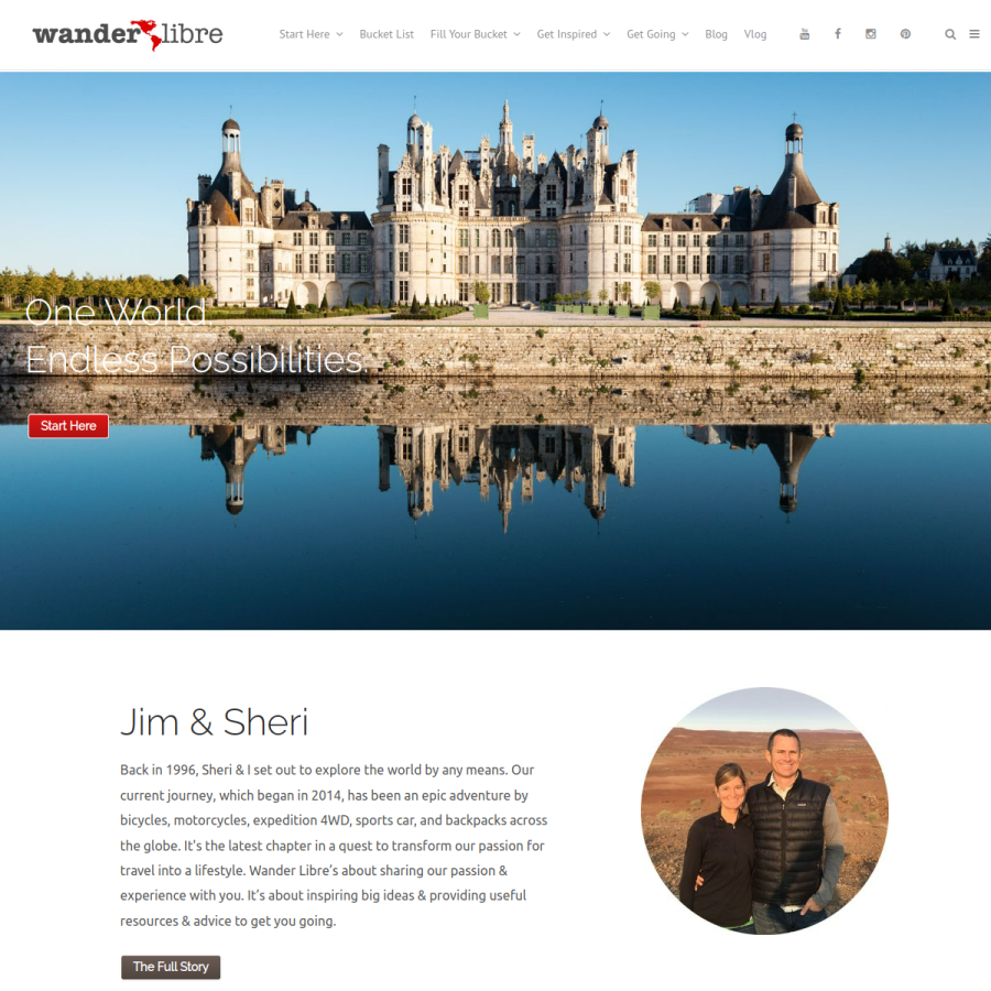 wanderlibre.com homepage screenshot