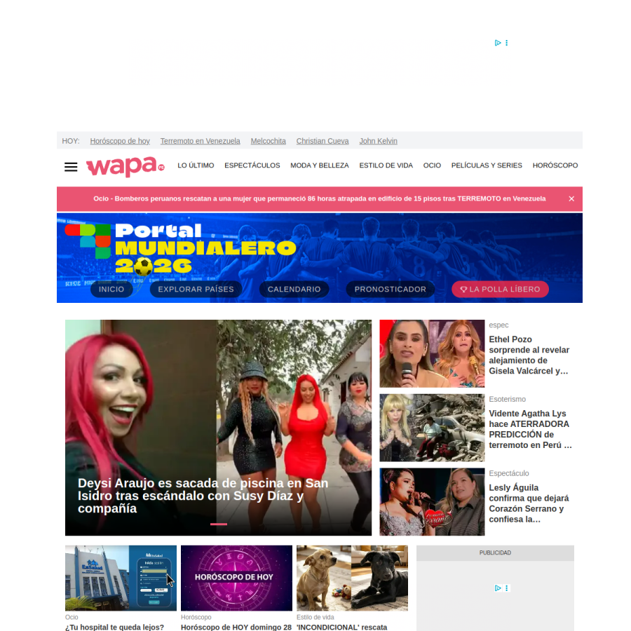 wapa.pe homepage screenshot