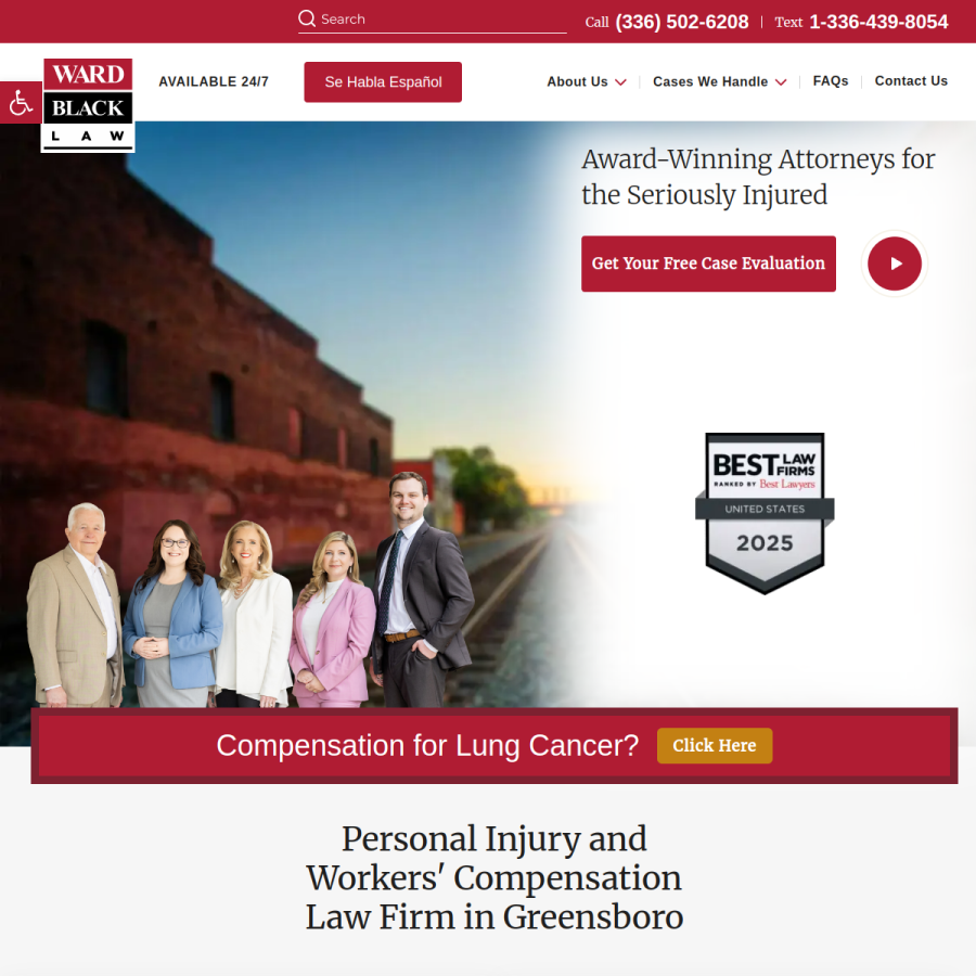 wardblacklaw.com homepage screenshot