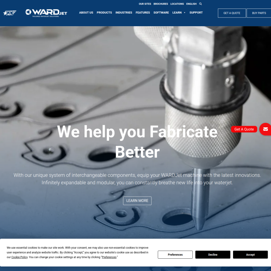wardjet.com homepage screenshot
