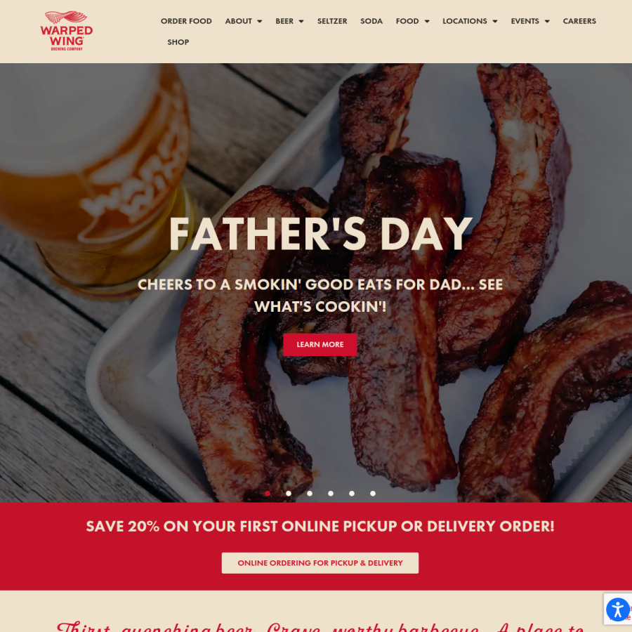 warpedwing.com homepage screenshot