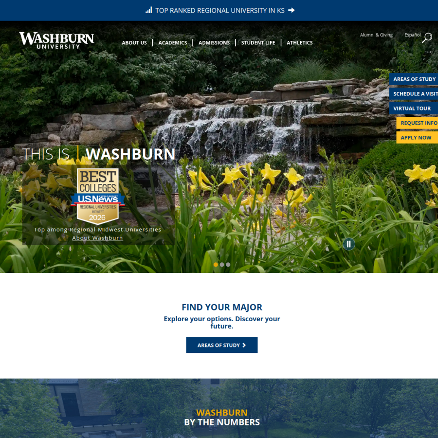 washburn.edu homepage screenshot