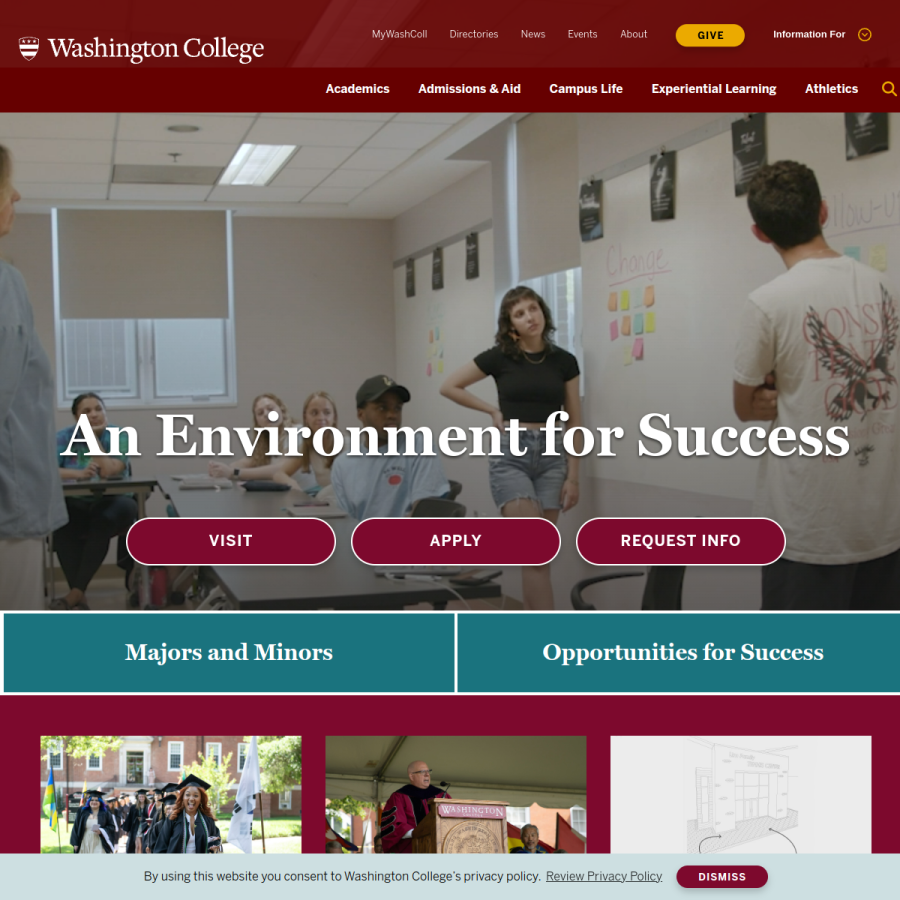 washcoll.edu homepage screenshot