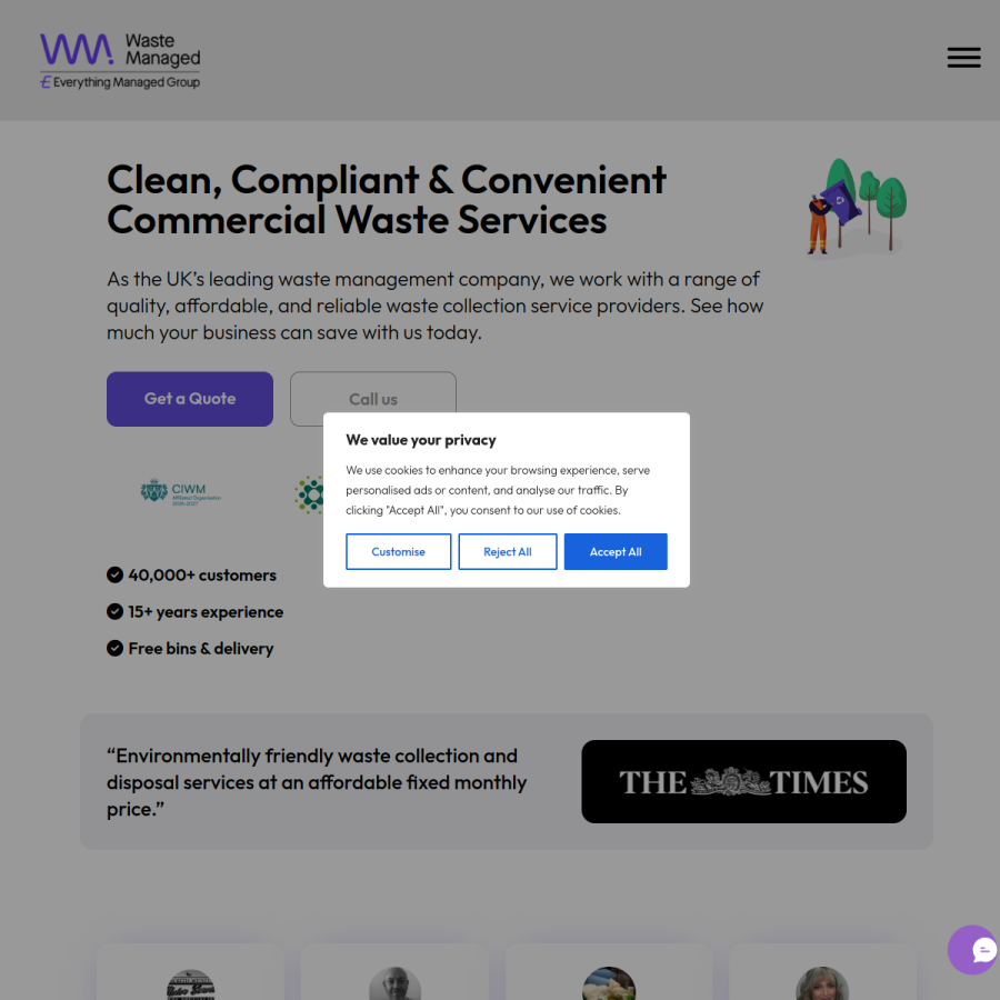 wastemanaged.co.uk homepage screenshot