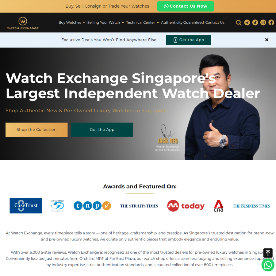watchexchange.sg homepage screenshot