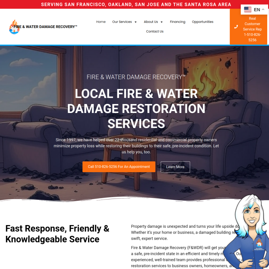 waterdamagerecovery.net homepage screenshot