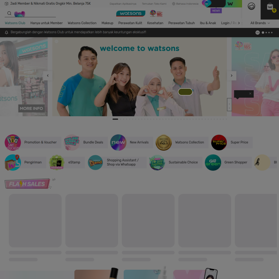 watsons.co.id homepage screenshot