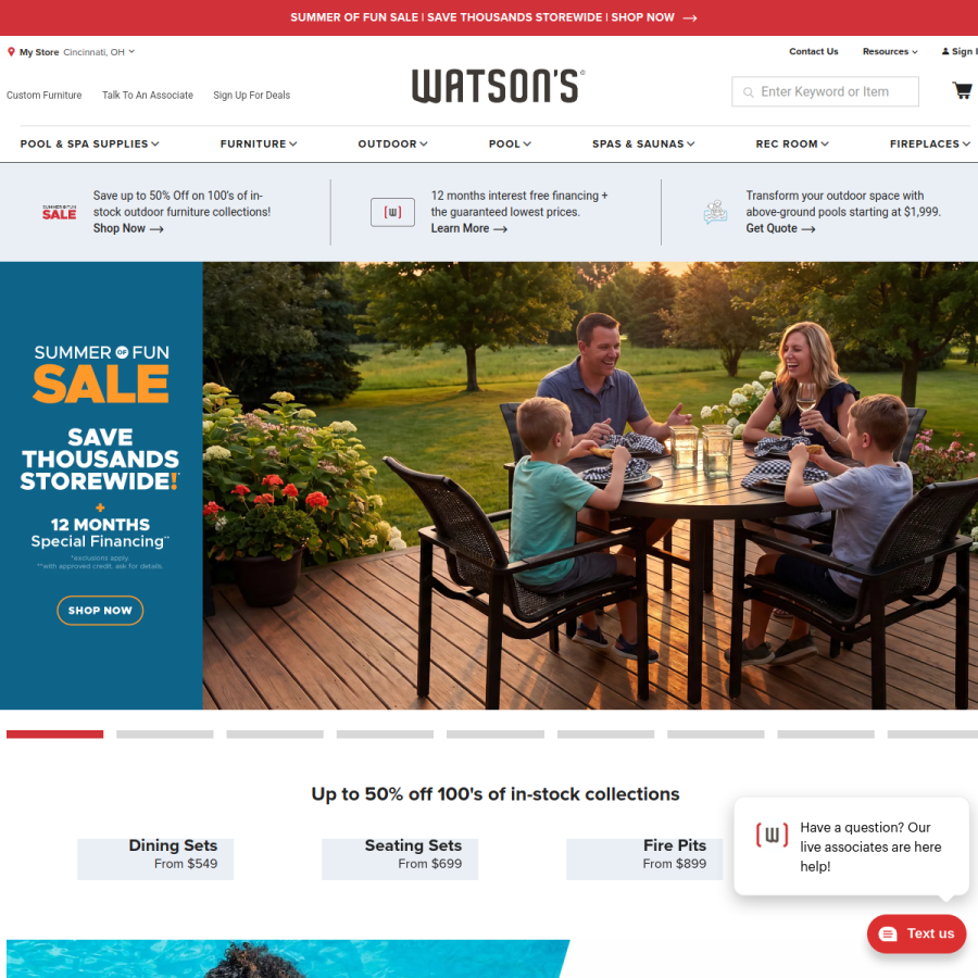 watsons.com homepage screenshot