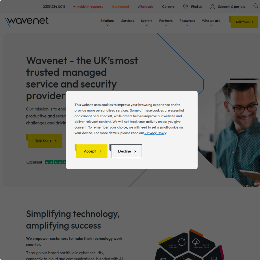 wavenet.co.uk homepage screenshot