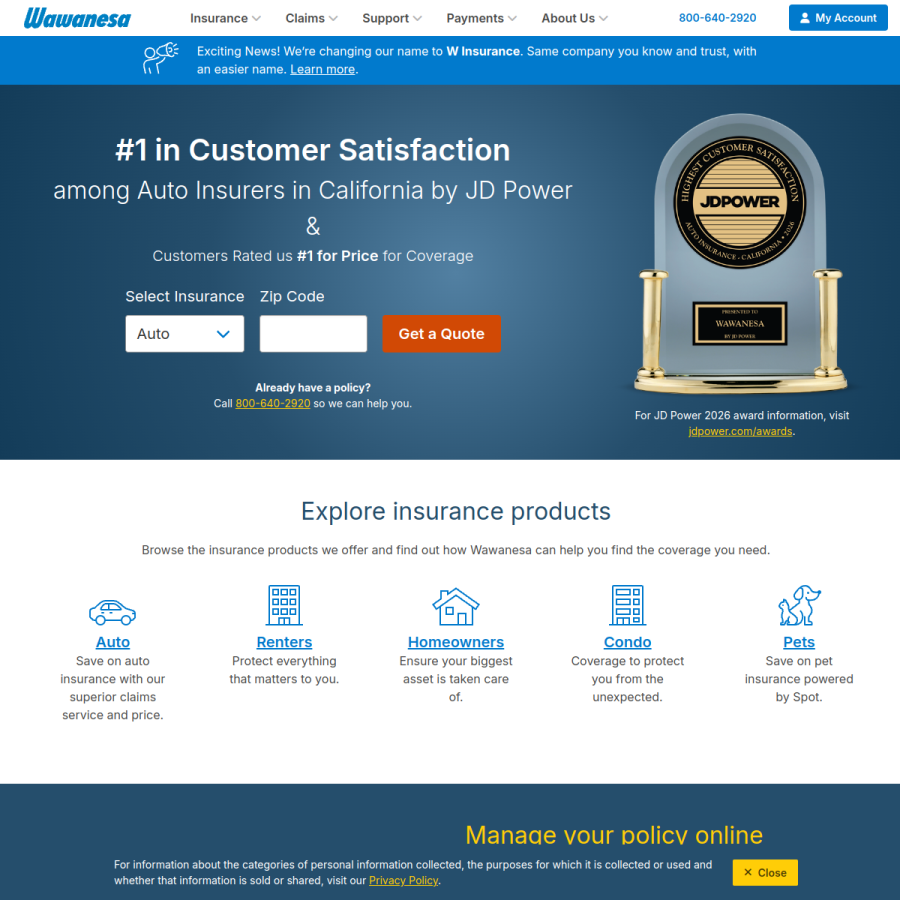 wawanesa.com homepage screenshot