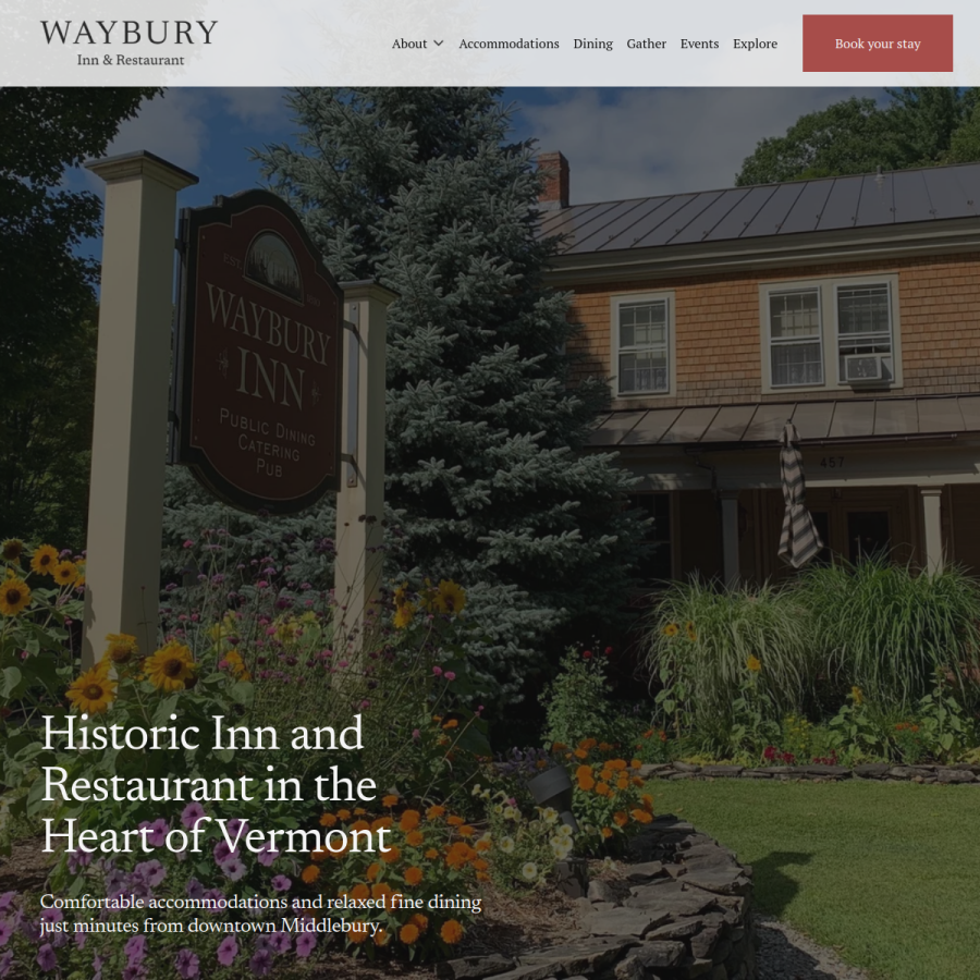 wayburyinn.com homepage screenshot