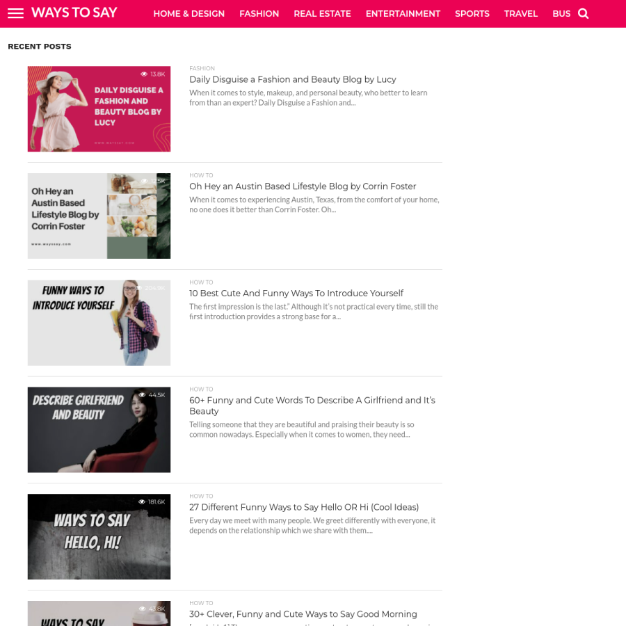 wayssay.com homepage screenshot