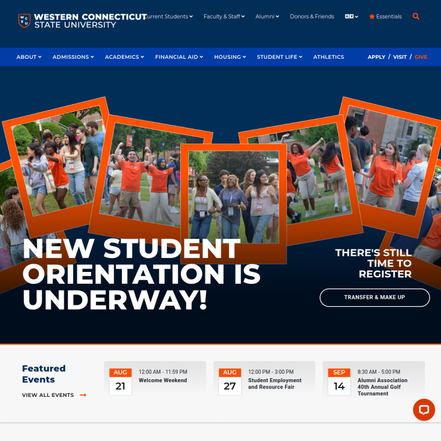 wcsu.edu homepage screenshot