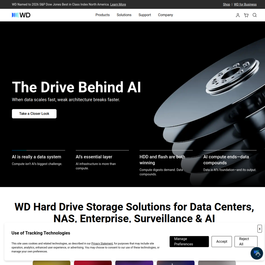 wdc.com homepage screenshot