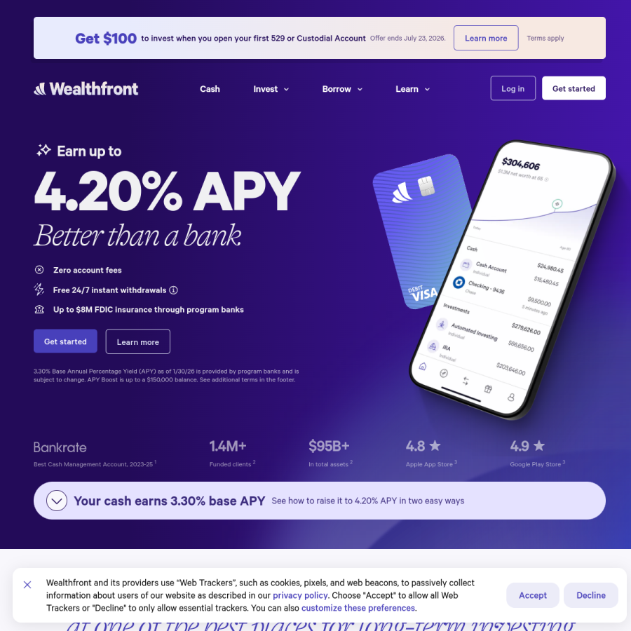 wealthfront.com homepage screenshot