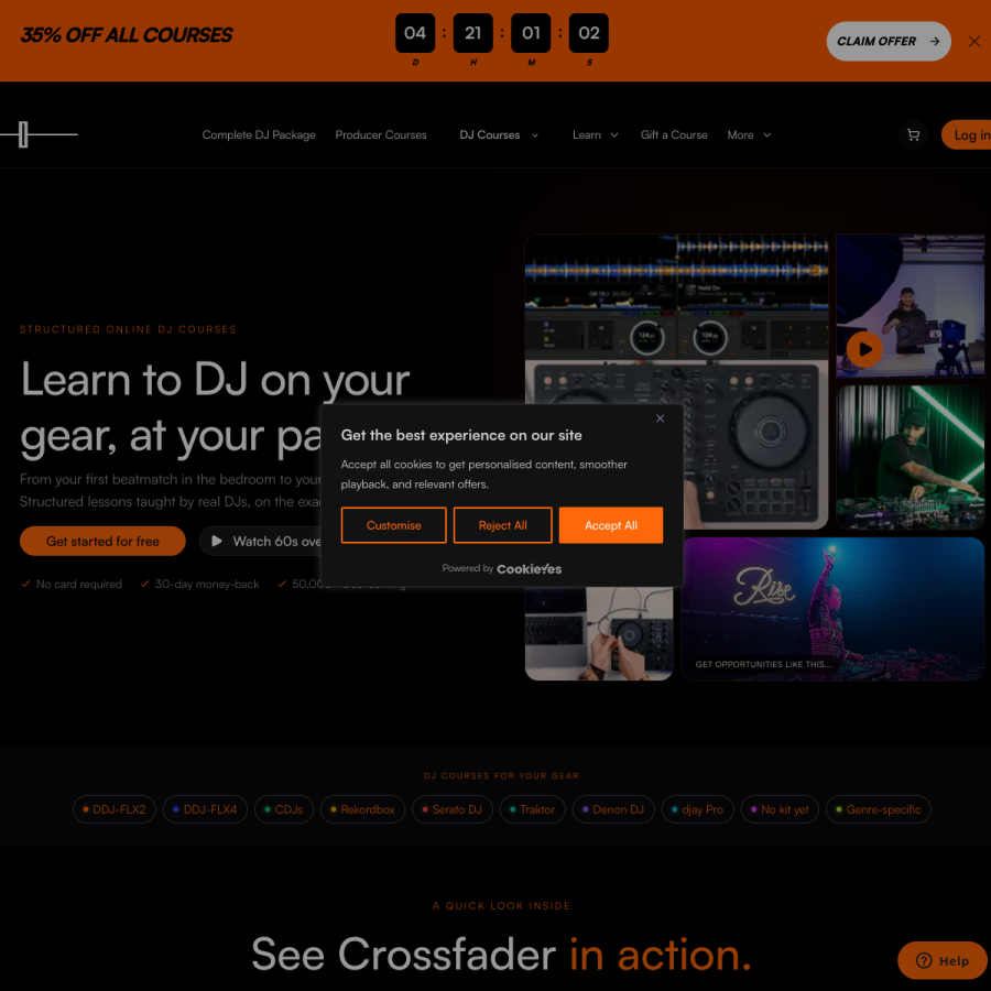 wearecrossfader.co.uk homepage screenshot