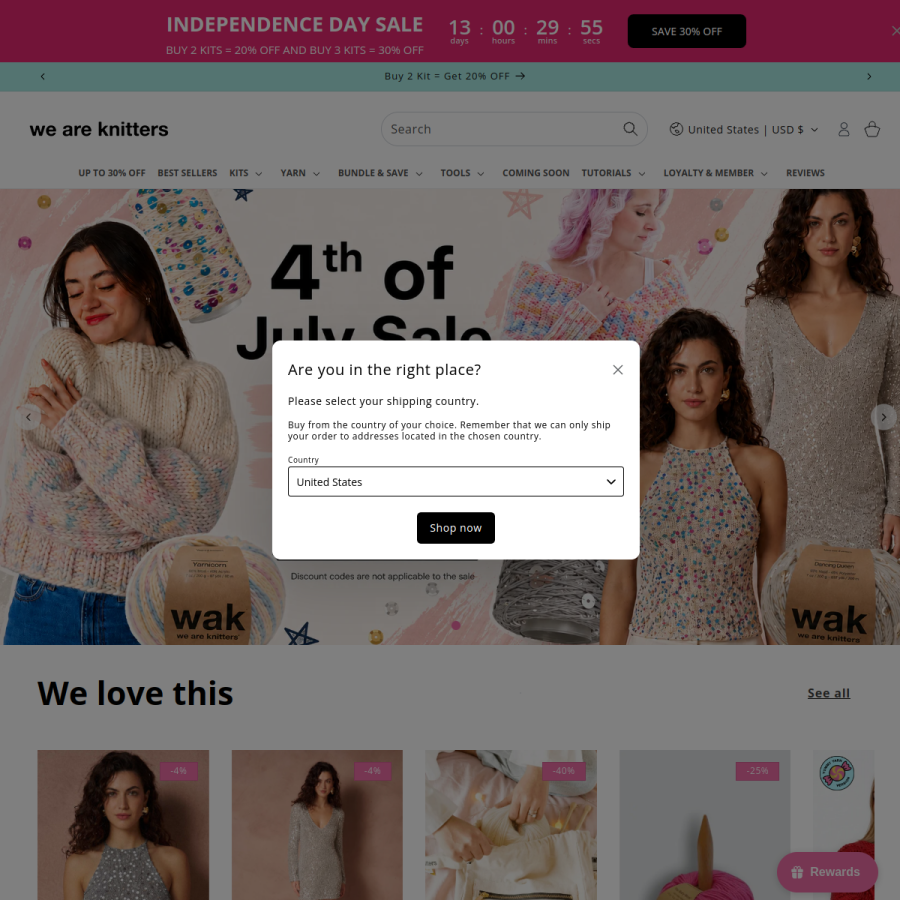 weareknitters.com homepage screenshot