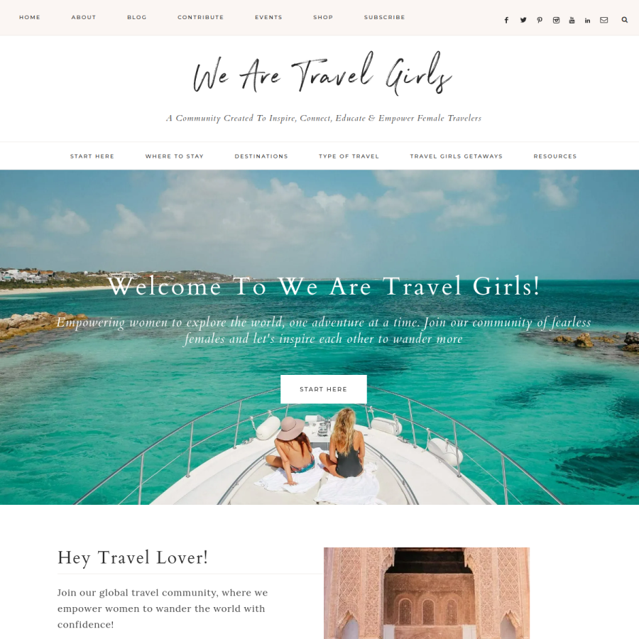 wearetravelgirls.com homepage screenshot