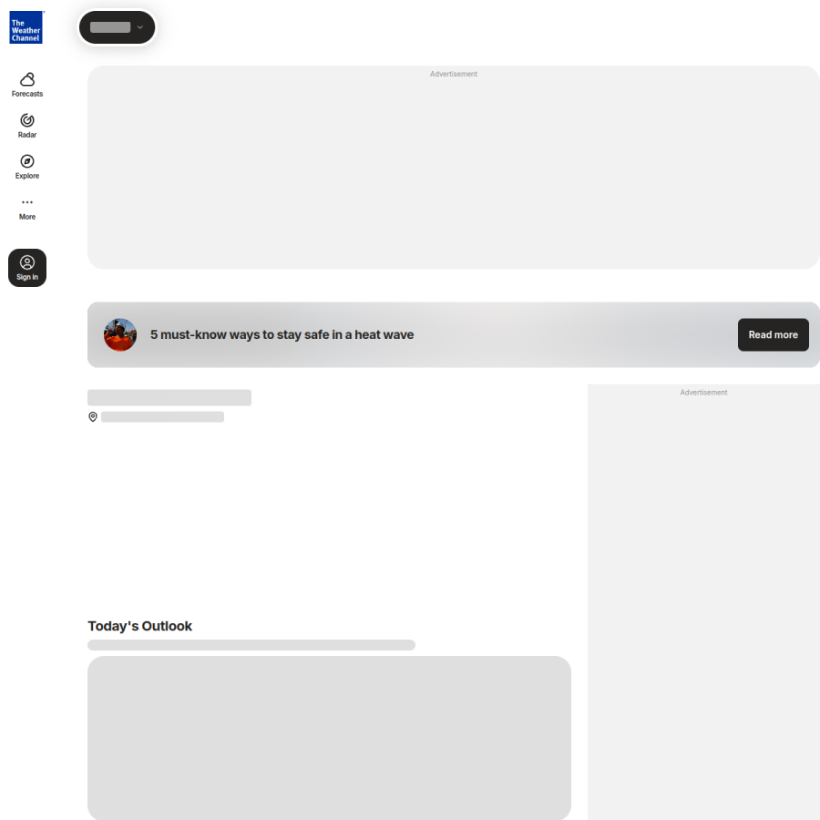 weather.com homepage screenshot