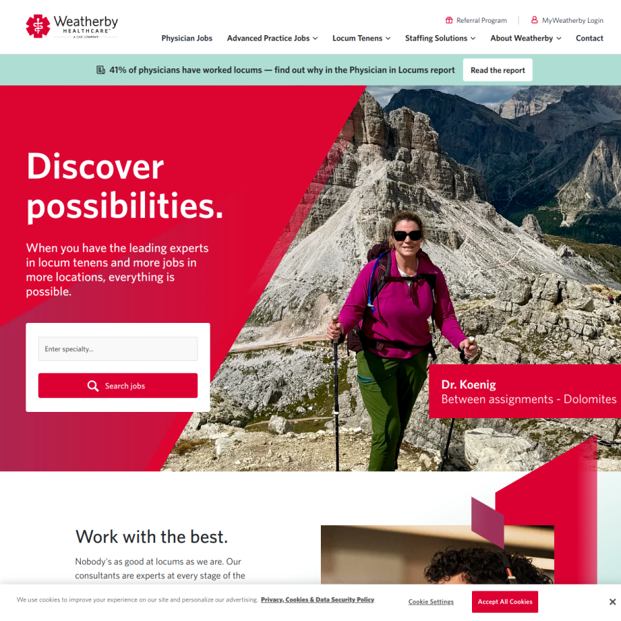 weatherbyhealthcare.com homepage screenshot