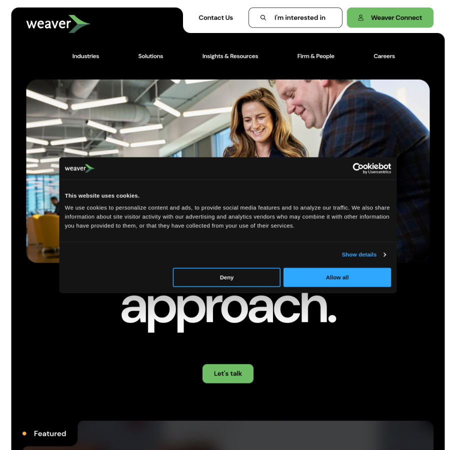 weaver.com homepage screenshot