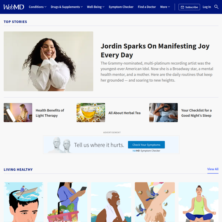 webmd.com homepage screenshot