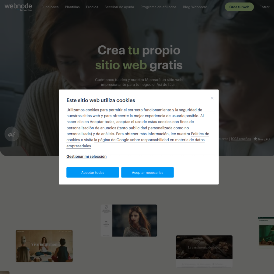 webnode.es homepage screenshot