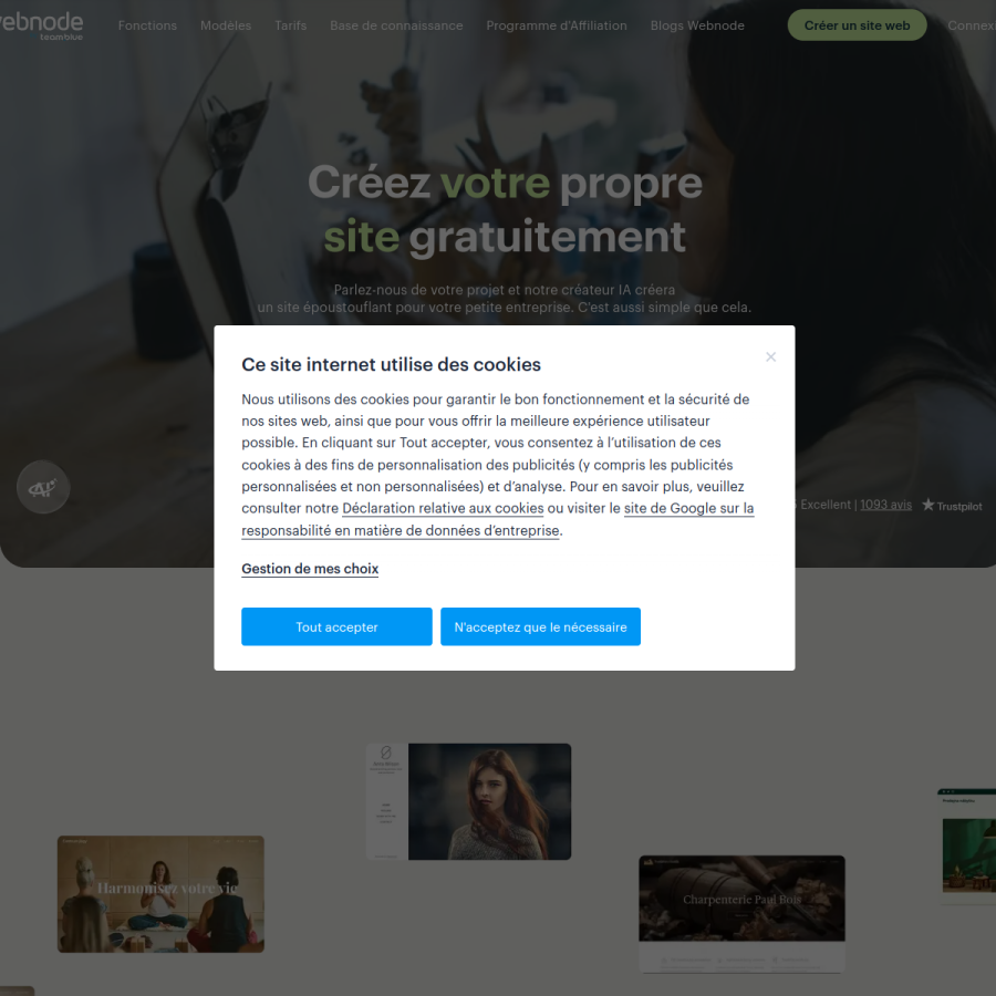 webnode.fr homepage screenshot
