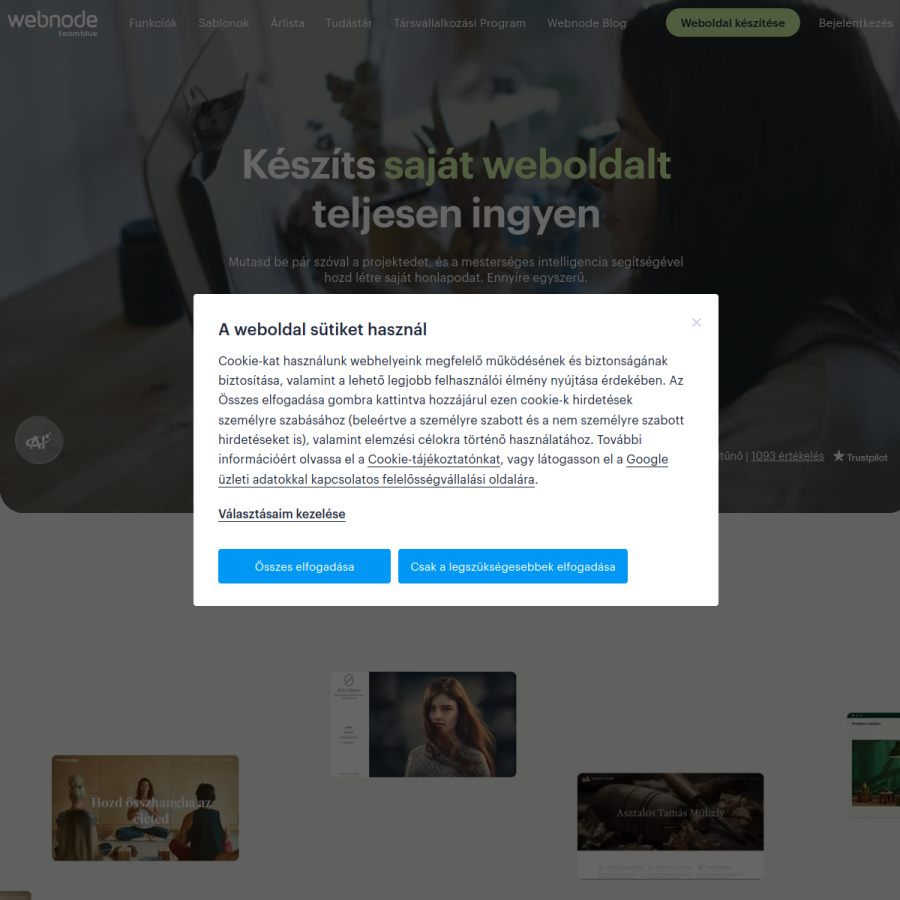 webnode.hu homepage screenshot