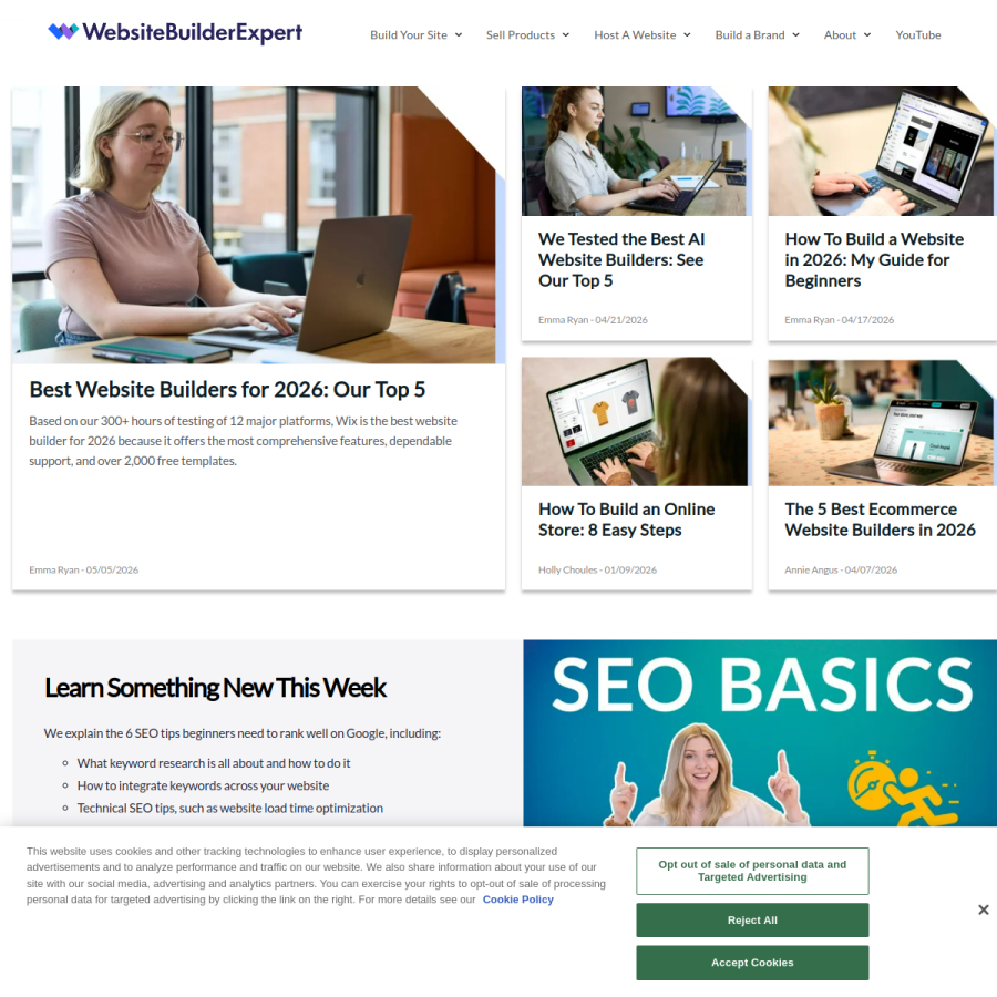 websitebuilderexpert.com homepage screenshot