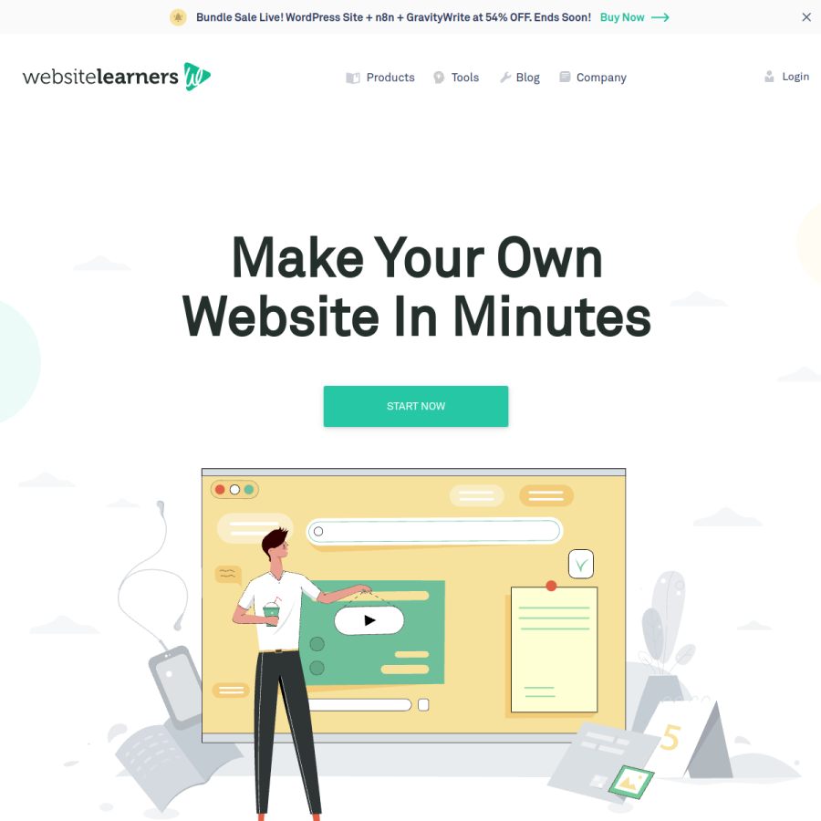 websitelearners.com homepage screenshot