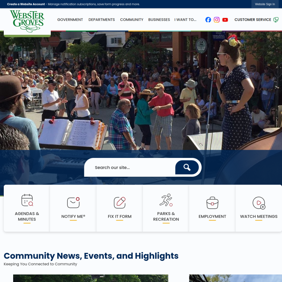 webstergrovesmo.gov homepage screenshot