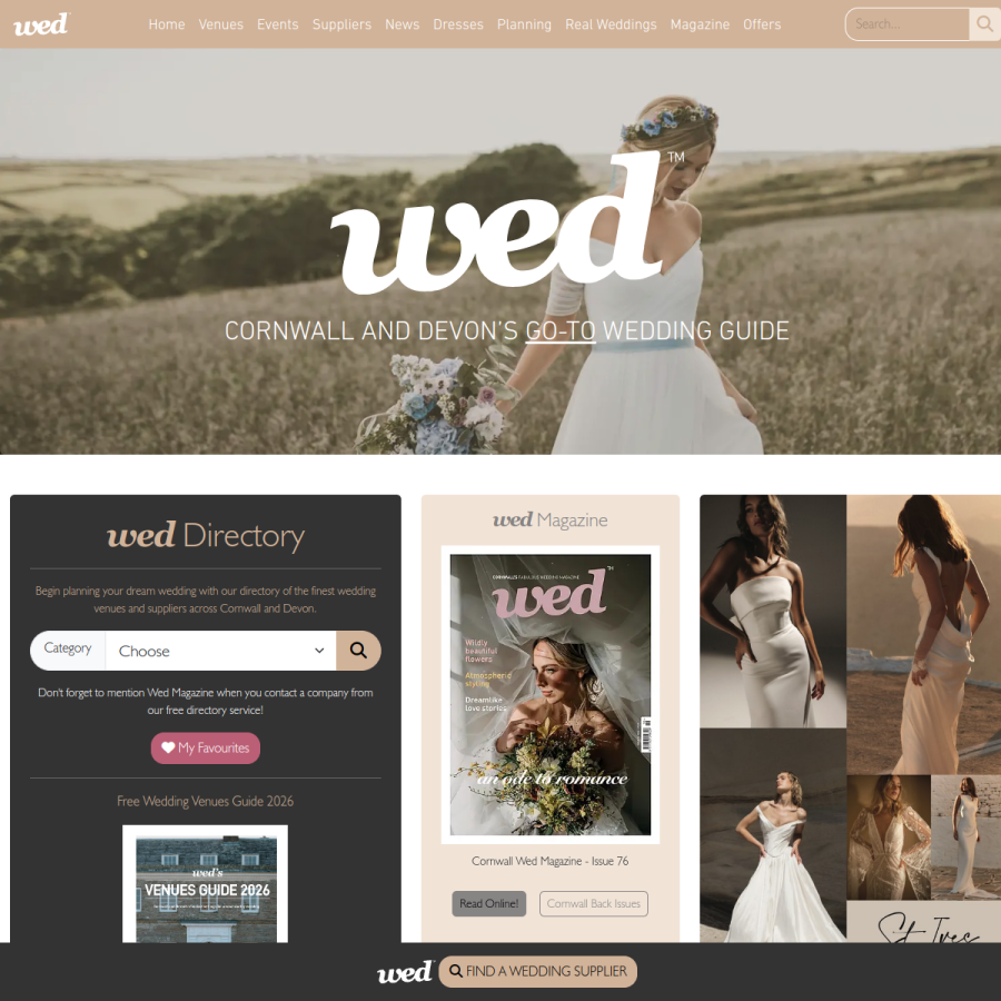wedmagazine.co.uk homepage screenshot