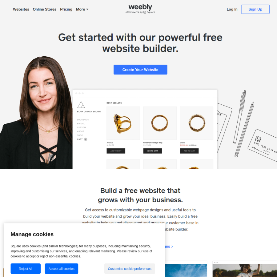 weebly.com homepage screenshot