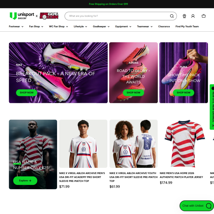 wegotsoccer.com homepage screenshot