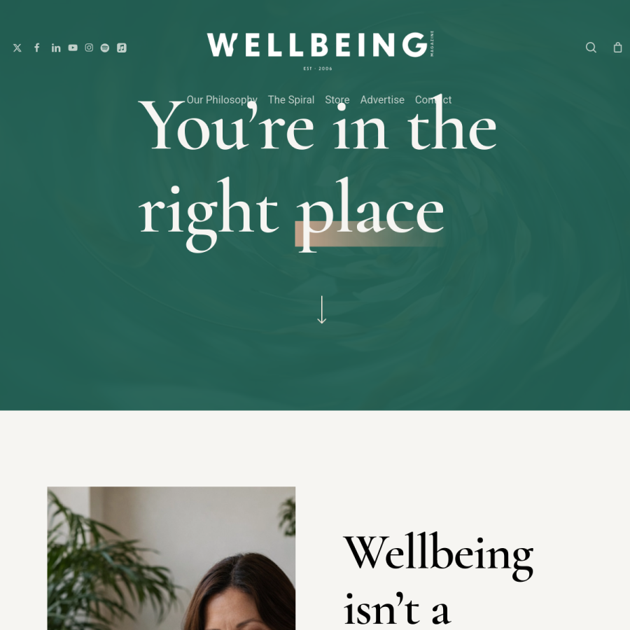 wellbeingmagazine.com homepage screenshot