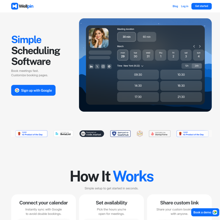 wellpin.io homepage screenshot